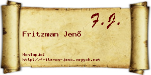 Fritzman Jenő névjegykártya
