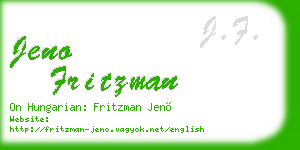 jeno fritzman business card